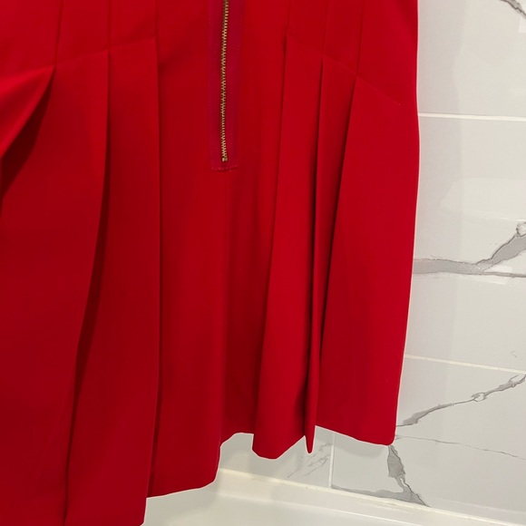 Calvin Klein Red A-Line Midi Dress with Cap Sleeves - Picture 4 of 6